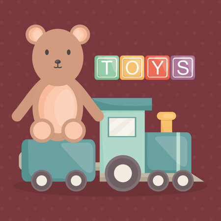 alphabetic blocks with baby toysのイラスト素材