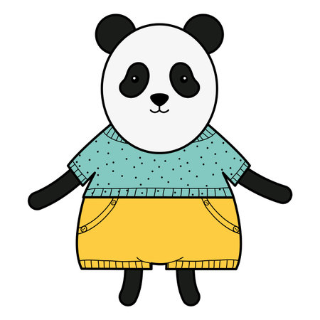 cute bear panda childish characterのイラスト素材