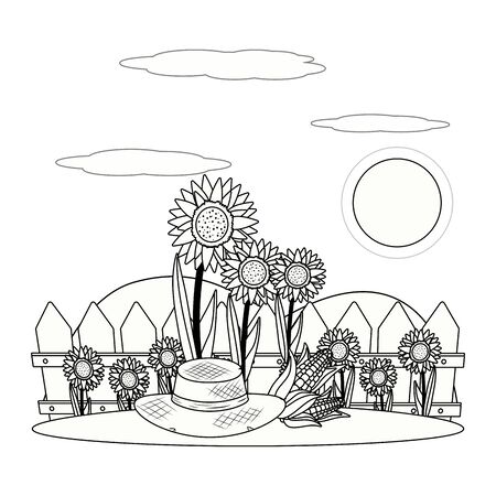 outdoor scene cartoonのイラスト素材