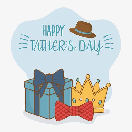 happy fathers day card with set icons vector illustration designのイラスト素材