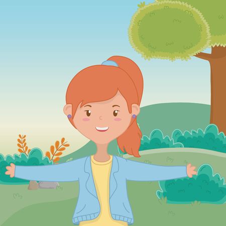 Teenager girl cartoon designのイラスト素材