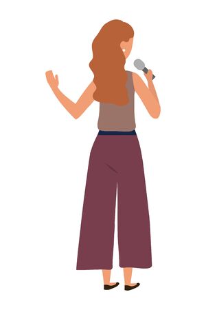 Woman with microphone designのイラスト素材