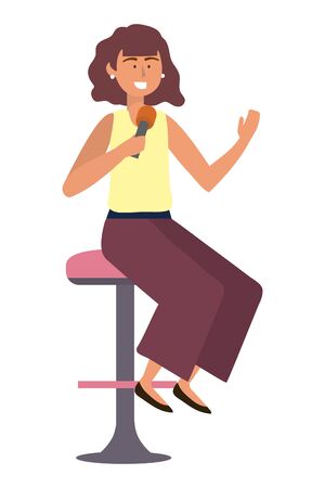 Woman with microphone designのイラスト素材