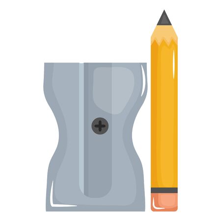 school pencil supply witth sharpenerのイラスト素材