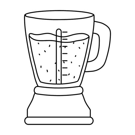 delicious healthy fruit orange smoothie inside blender cartoon vector illustration graphic designのイラスト素材