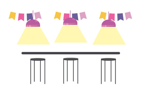 Happy Birthday and celebration room designのイラスト素材