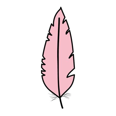 cute bohemian feather decorative iconのイラスト素材