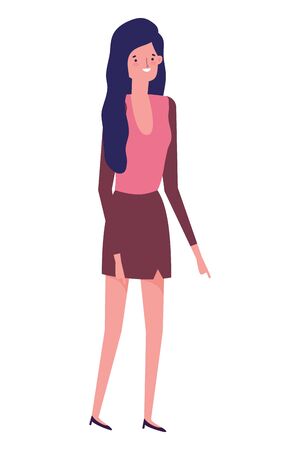 Avatar of a fashion woman design, Girl female person human and beauty theme Vector illustrationのイラスト素材