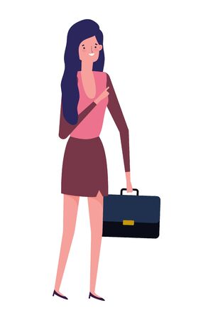 Businesswoman with suitcase design, Woman business management corporate job occupation and worker theme Vector illustrationのイラスト素材