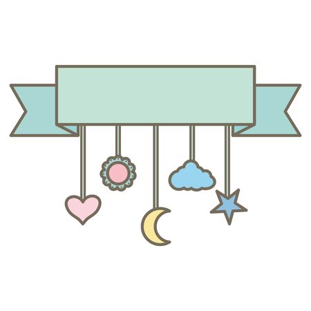 mobile pendant baby toy accessory vector illustration designのイラスト素材