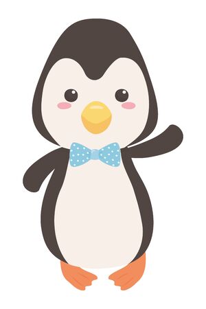 Penguin cartoon with bowtie designのイラスト素材