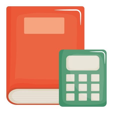 text book school with calculator mathのイラスト素材
