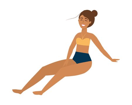 Girl with summer swimwear designのイラスト素材