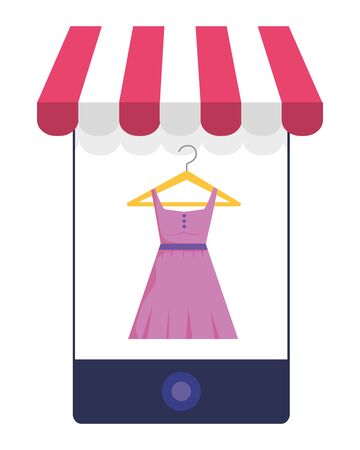 Smartphone and store icon design vector illustrationのイラスト素材