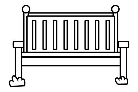 Bench design, Fence park nature outdoor season spring and summer theme Vector illustrationのイラスト素材
