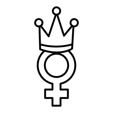 female gender symbol with crown pop art style vector illustration designのイラスト素材