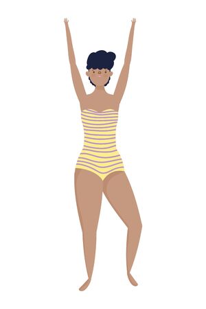 Girl with summer swimwear designのイラスト素材