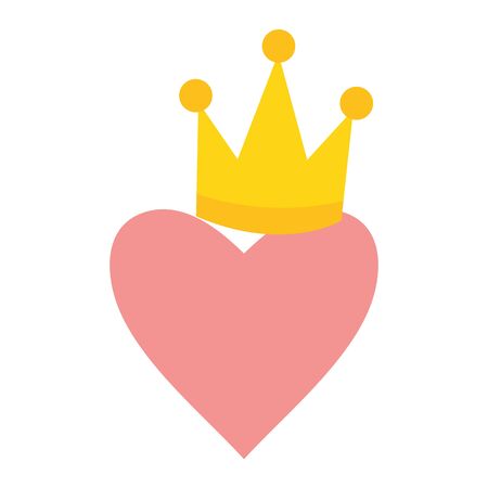 heart love with crown pop art styleのイラスト素材