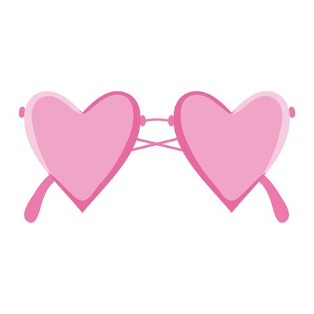 fashion glasses with hearts love shapeのイラスト素材