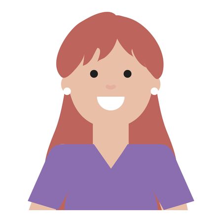 happy young woman avatar characterのイラスト素材