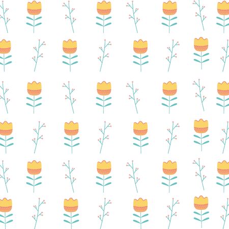 Flowers and leaves backgroundのイラスト素材