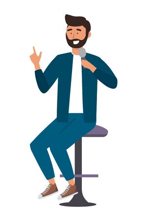 Man with microphone designのイラスト素材
