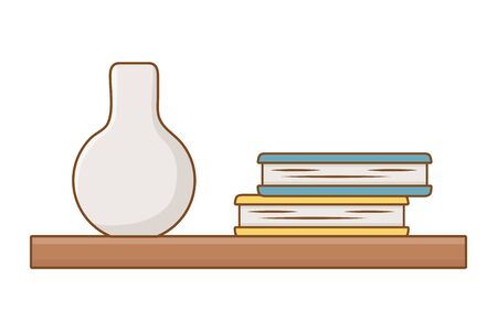 Isolated shelf with books design vector illustrationのイラスト素材
