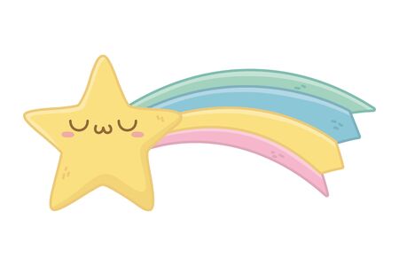Kawaii of star cartoon designのイラスト素材