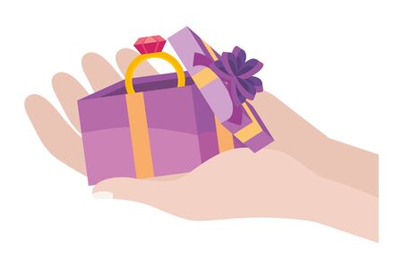 Gift and ring design, Store shopping online ecommerce media market and internet theme Vector illustrationのイラスト素材