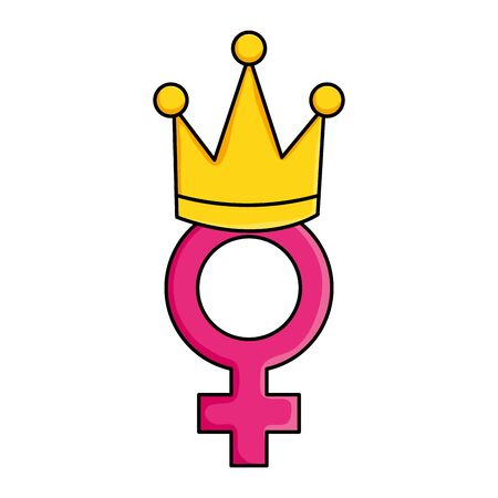 female gender symbol with crown pop art styleのイラスト素材