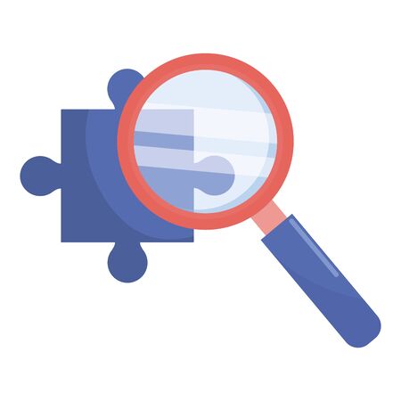 Isolated lupe and puzzle design vector illustrationのイラスト素材