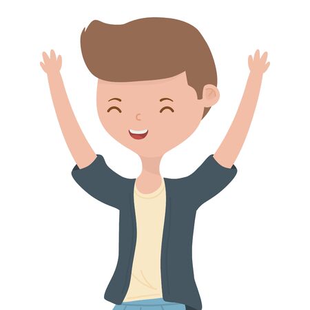 Teenager boy cartoon design vector illustratorのイラスト素材