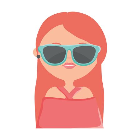 cute woman with sunglasses street style characterのイラスト素材