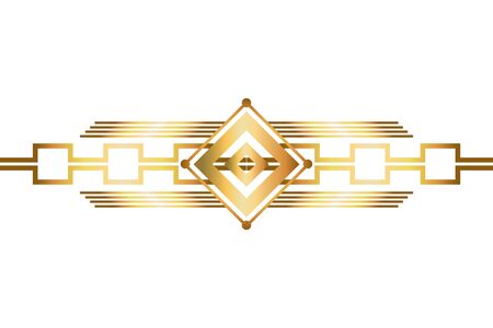 Art deco shape design, Retro decoration gatsby abstract geometric style and vintage theme Vector illustrationのイラスト素材