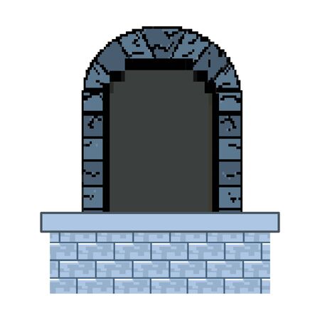 Isolated wood and medieval door  vector illustrationのイラスト素材