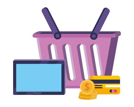 Shopping icon set design, Store online ecommerce media market and internet theme Vector illustrationのイラスト素材
