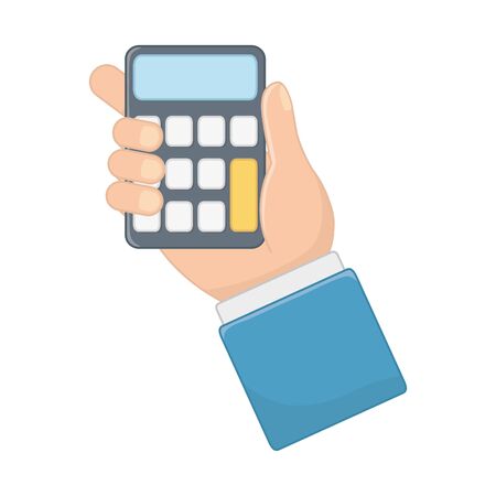 Calculator design, Tool mathematics finance device electronic and education theme Vector illustrationのイラスト素材