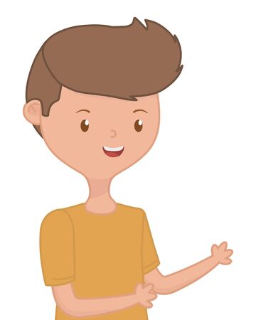 Isolated teenager boy cartoon designのイラスト素材