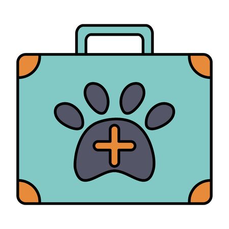 medical kit veterinary with pawprint vector illustration designのイラスト素材
