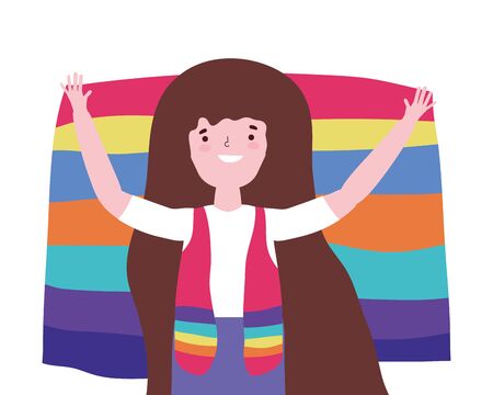 Woman supporting lgtbi march design vector illustrationのイラスト素材