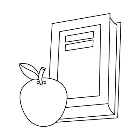 Isolated book and apple of school design vector illustrationのイラスト素材