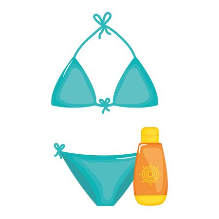 sunblock with swimsuit femaleのイラスト素材