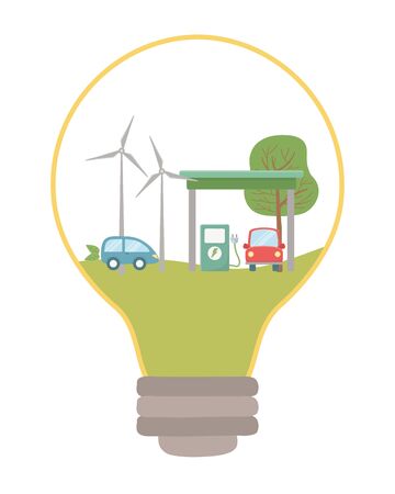 Car with bio and natural fuel designのイラスト素材