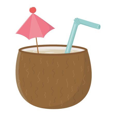 Isolated coconut cocktail design vector illustrationのイラスト素材