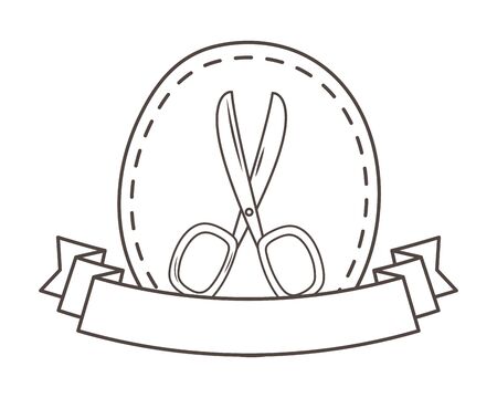 Isolated scissor tool of tailor shop designのイラスト素材