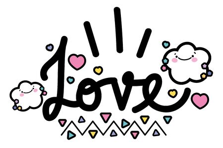 Isolated love word vector designのイラスト素材