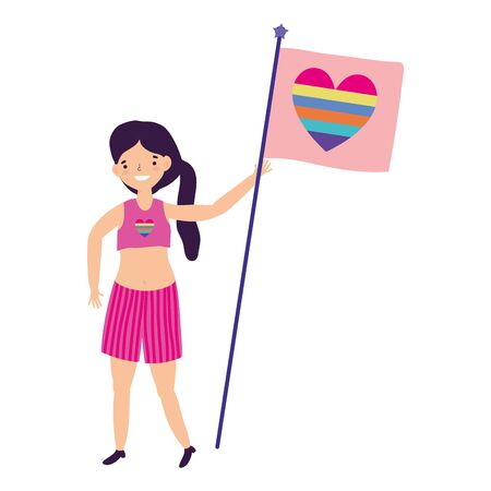 Woman supporting lgbt march designのイラスト素材