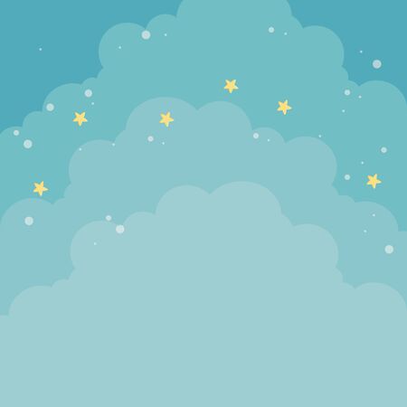 Cloud and stars design, Weather sky nature climate cloudy season and meteorology theme Vector illustrationのイラスト素材