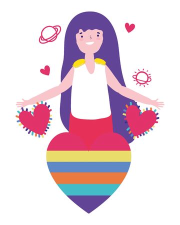 Woman supporting lgtbi march design vector illustrationのイラスト素材