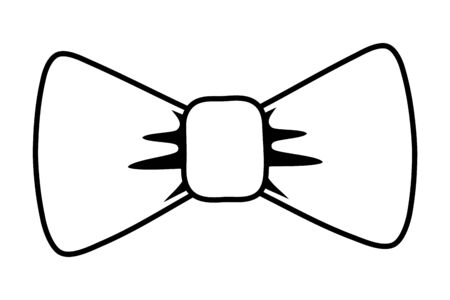 bow tie icon black and whiteのイラスト素材